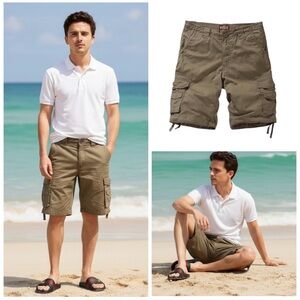 Khaki cargo shorts utility mens size 5XL
NWT color dark khaki Gorpcore hiking